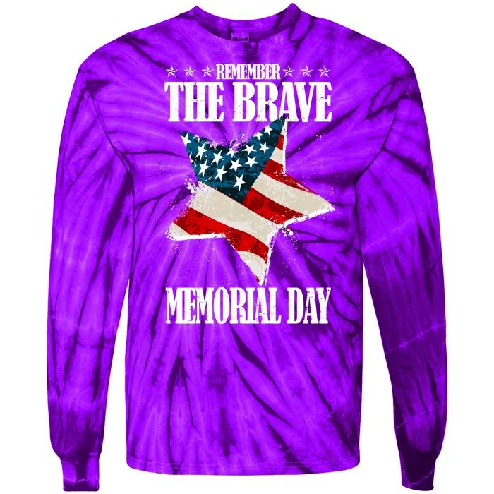 Memorial Day Remember The Brave Tie-Dye Long Sleeve Shirt