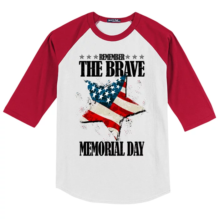 Memorial Day Remember The Brave Kids Colorblock Raglan Jersey