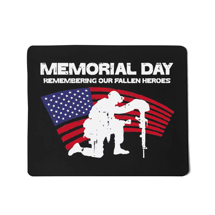 Memorial Day Remembering Our Fallen Heroes US Flag Patriotic Mousepad