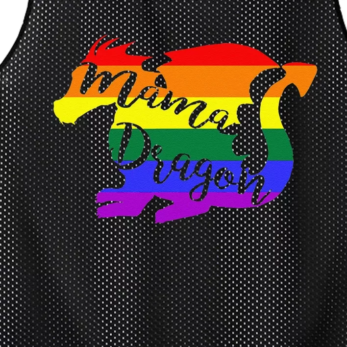 Mama Dragon Rainbow Colored Dragon Graphic Mesh Reversible Basketball Jersey Tank