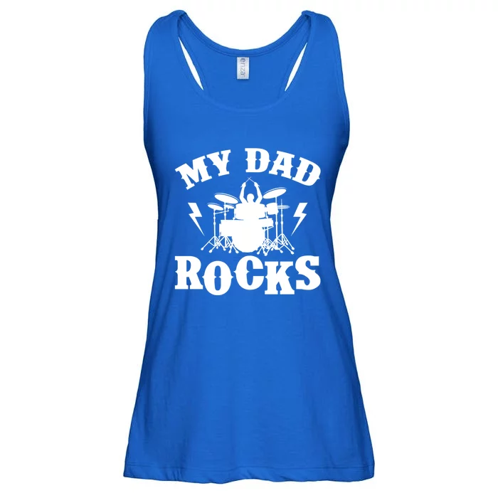 My Dad Rocks Percussionist Drummer Musician Metal Band Drums Gift Ladies Essential Flowy Tank