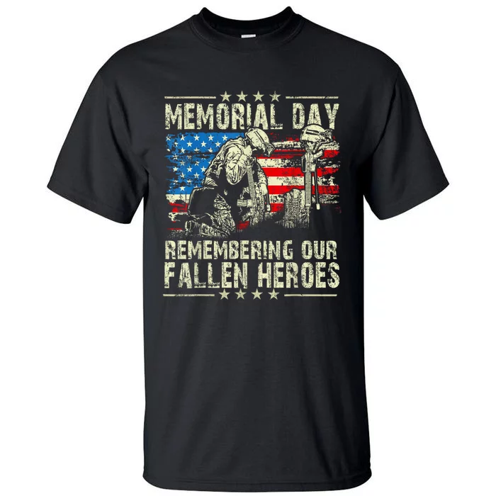 Memorial Day Remember The Fallen Veteran Military Vintage Tall T-Shirt