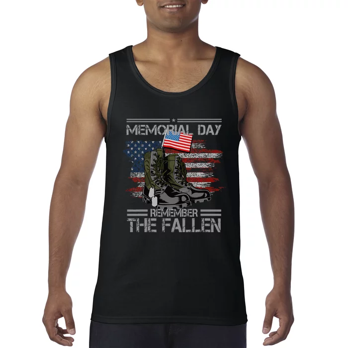 Memorial Day Remember The Fallen Veteran Military Vintage Tank Top