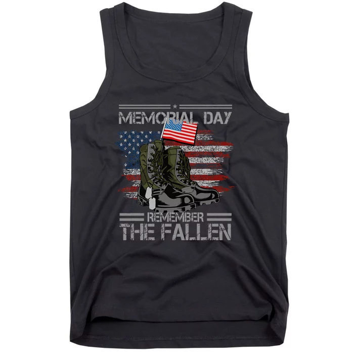 Memorial Day Remember The Fallen Veteran Military Vintage Tank Top