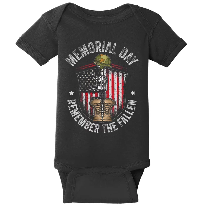 Memorial Day Remember The Fallen Veterans Day Veteran Baby Bodysuit