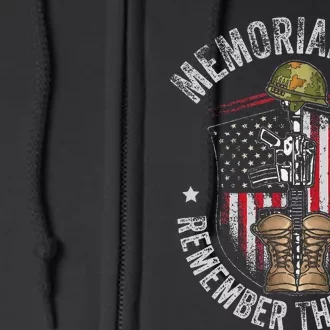 Memorial Day Remember The Fallen Veterans Day Veteran Full Zip Hoodie