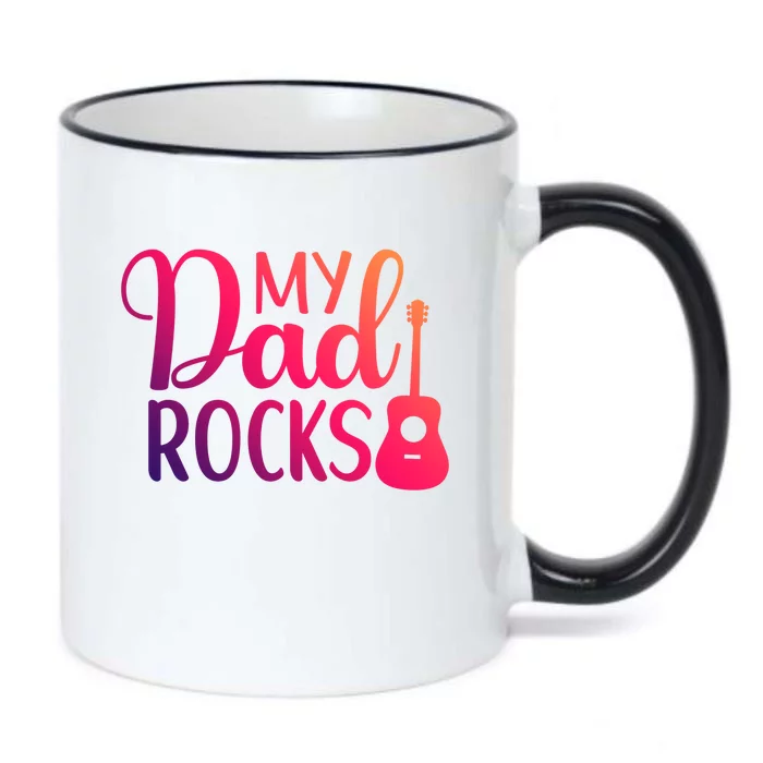 My Dad Rocks Guitar Gift Black Color Changing Mug