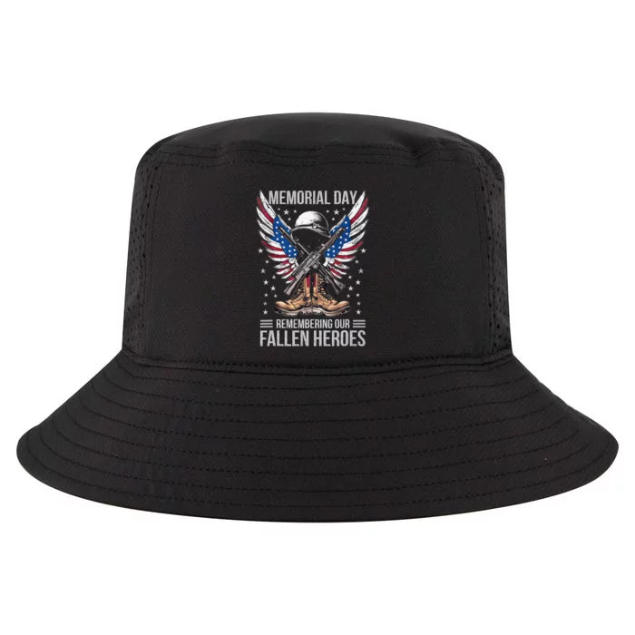 Memorial Day Remember The Fallen Veteran Military Cool Comfort Performance Bucket Hat