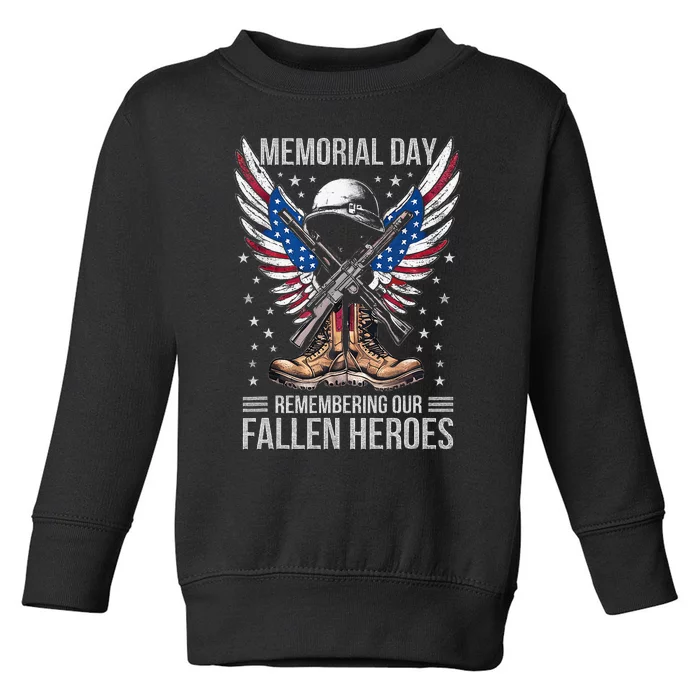 Memorial Day Remember The Fallen Veteran Military Toddler Sweatshirt