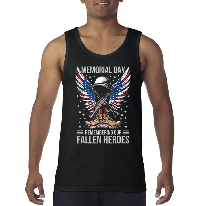 Memorial Day Remember The Fallen Veteran Military Tank Top