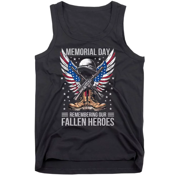 Memorial Day Remember The Fallen Veteran Military Tank Top