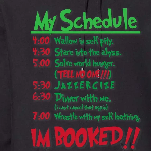 My Day Schedule I’M Booked Christmas Merry Christmas Premium Hoodie