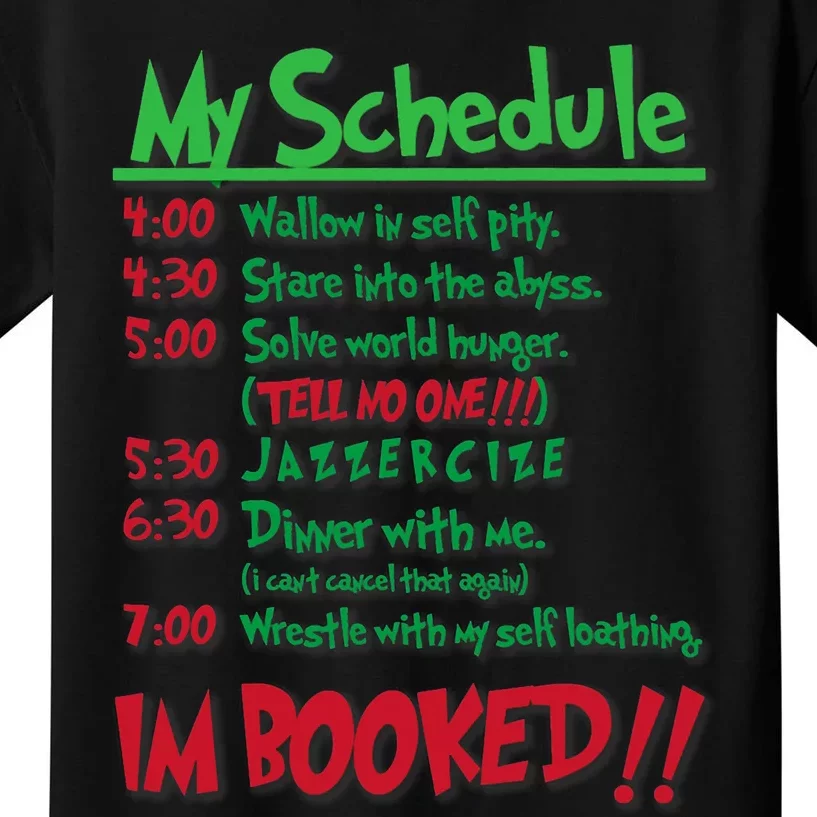 My Day Schedule I’M Booked Christmas Merry Christmas Kids T-Shirt