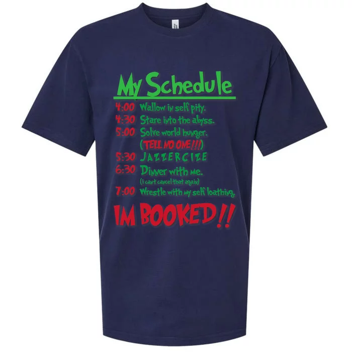 My Day Schedule I’M Booked Christmas Merry Christmas Sueded Cloud Jersey T-Shirt