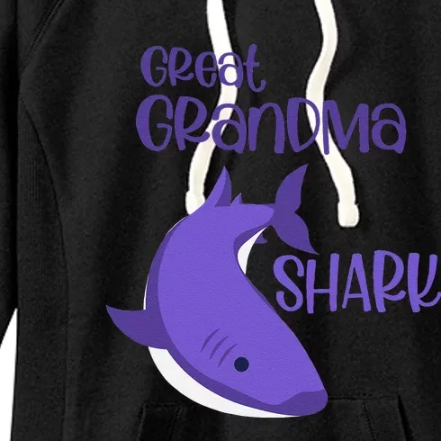 Mother's Day S Funny Humor For Great Grandma Shark Women's Fleece Hoodie