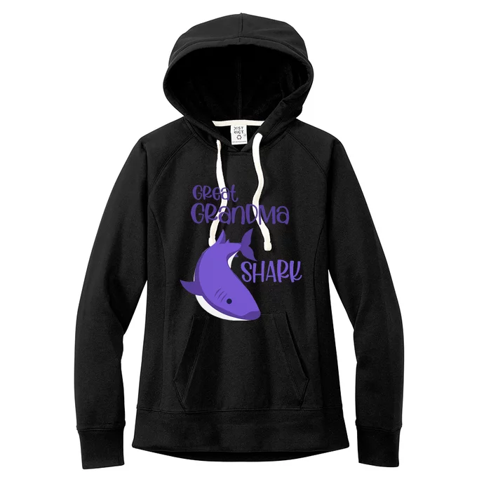 Mother's Day S Funny Humor For Great Grandma Shark Women's Fleece Hoodie