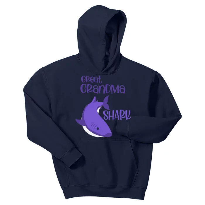 Mother's Day S Funny Humor For Great Grandma Shark Kids Hoodie