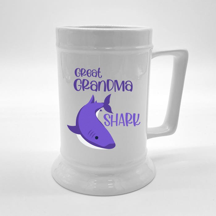 Mother's Day S Funny Humor For Great Grandma Shark Front & Back Beer Stein