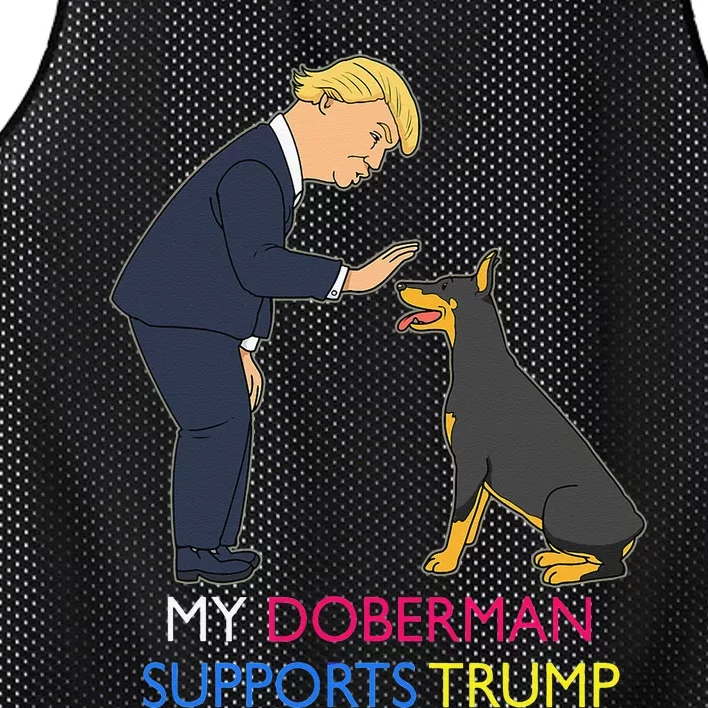 My Doberman Supports Trump Gift Doberman Pinscher Mesh Reversible Basketball Jersey Tank