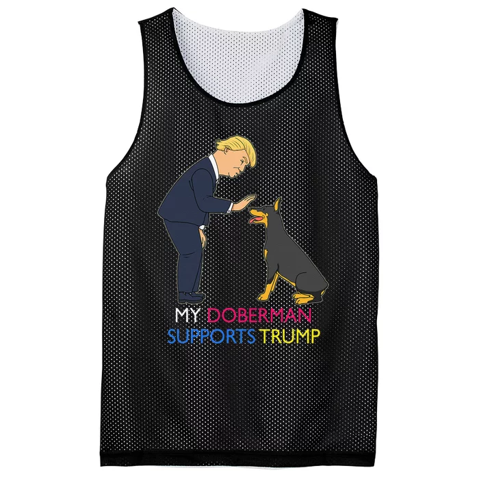 My Doberman Supports Trump Gift Doberman Pinscher Mesh Reversible Basketball Jersey Tank