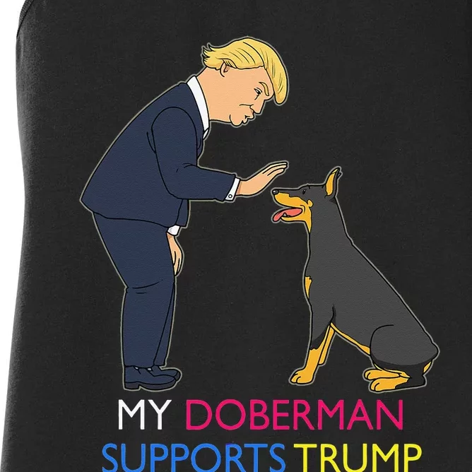 My Doberman Supports Trump Gift Doberman Pinscher Women's Racerback Tank