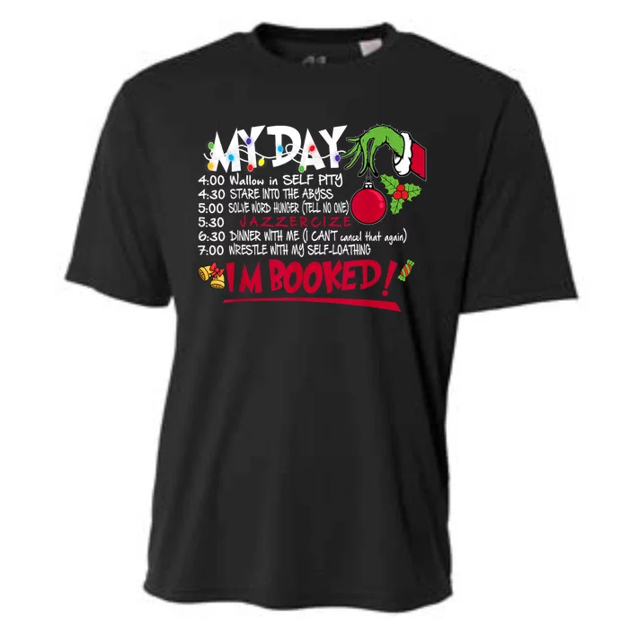 My Day Schedule I’M Booked Christmas Merry Christmas Cooling Performance Crew T-Shirt