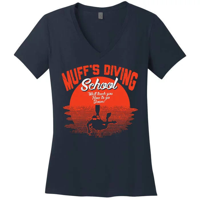 Muffs Diving School Women's V-Neck T-Shirt