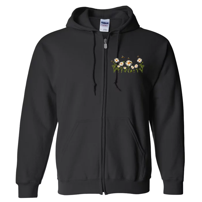 Marguerites Daisy Summer Daisies Flower Garden Gardeners Full Zip Hoodie