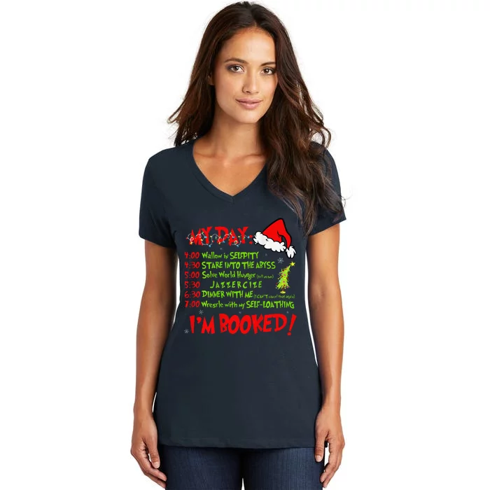 My Day Schedule I Booked Family Christmas Sweater Women's V-Neck T-Shirt