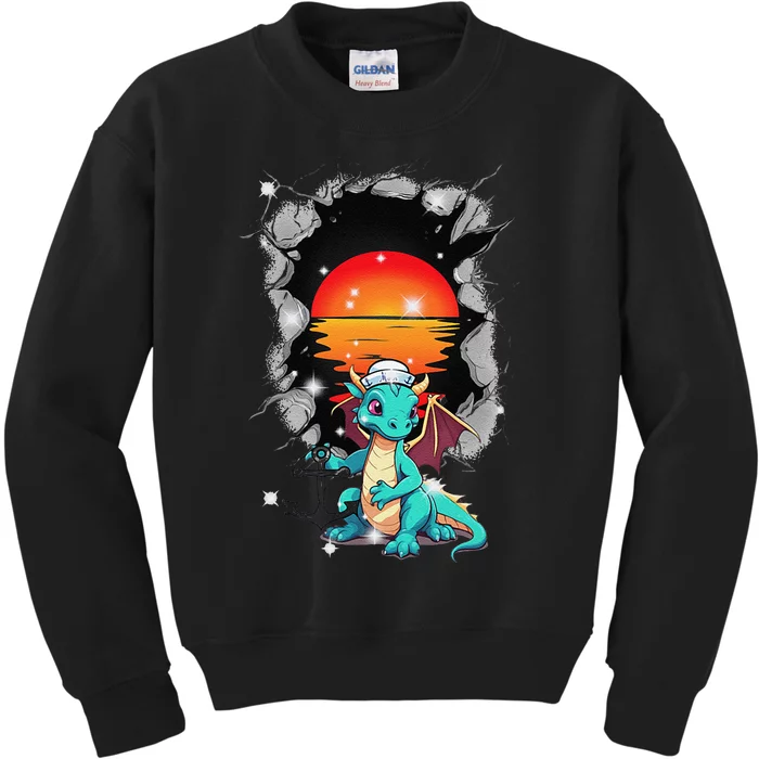 Maritime Dragon Sailors Sailors Sunset Kids Sweatshirt