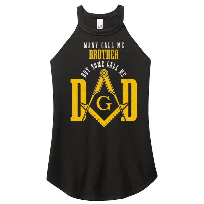 Mason Dad Square & Compass Masonic Shriner Freemason Women’s Perfect Tri Rocker Tank