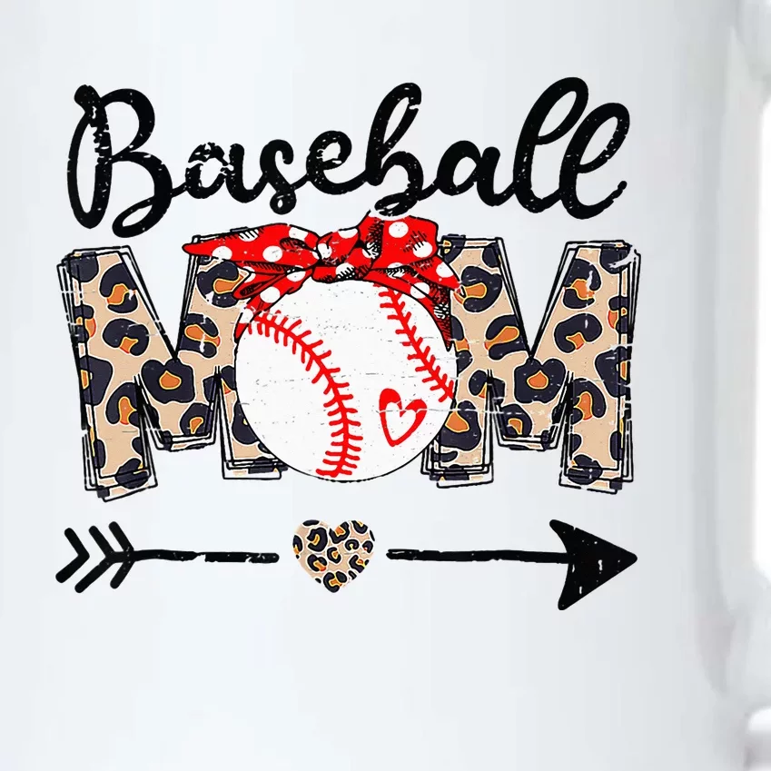 Mother's Day Softball Baseball Cool Mom Leopard Heart Black Color Changing Mug