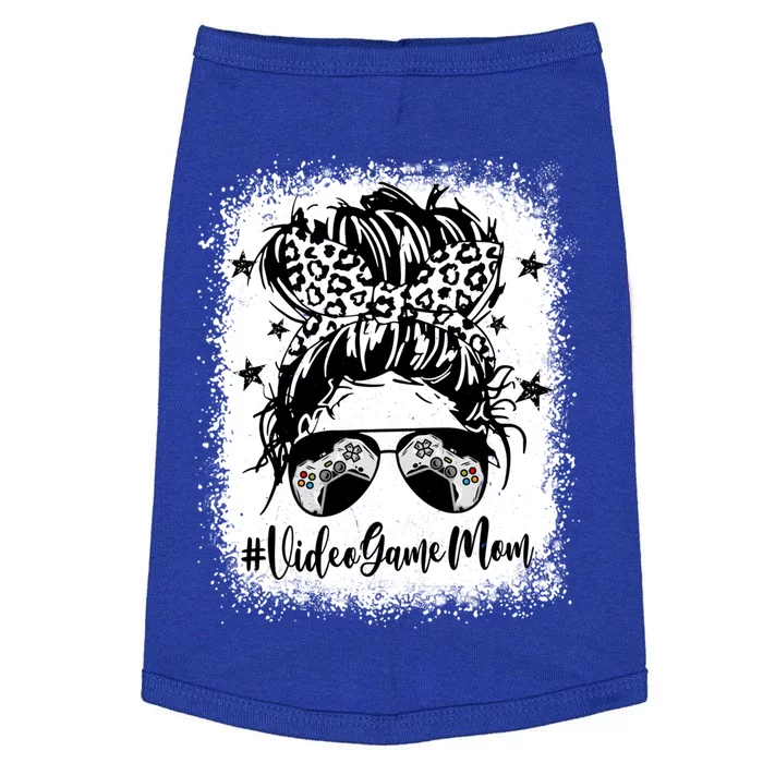 Mother's Day Sports Video Game Mom Leopard Messy Bun Gift Doggie Tank