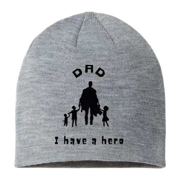 Military Dad Superhero Welcome Home Surprise 8 1/2in Sustainable Knit Beanie