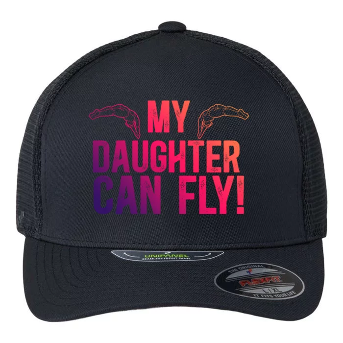 My Daughter Swim Dad Of A Swimmer Father Swimming Dad Gift Flexfit Unipanel Trucker Cap