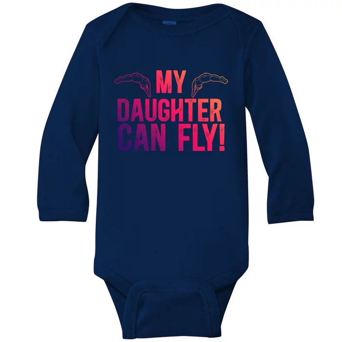 My Daughter Swim Dad Of A Swimmer Father Swimming Dad Gift Baby Long Sleeve Bodysuit