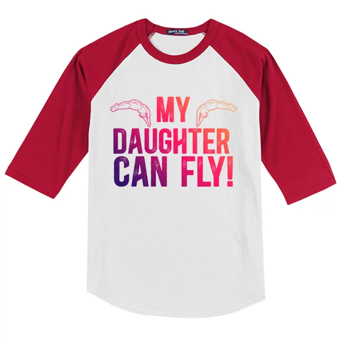 My Daughter Swim Dad Of A Swimmer Father Swimming Dad Gift Kids Colorblock Raglan Jersey