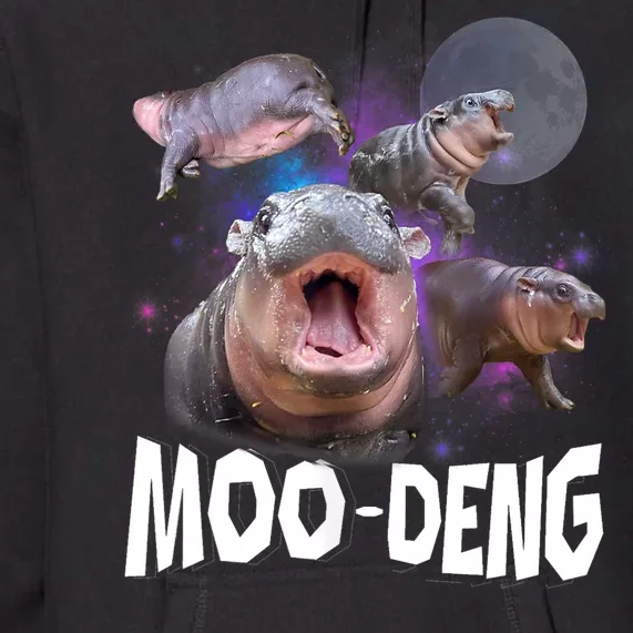 Moo Deng Space Hippo Premium Hoodie