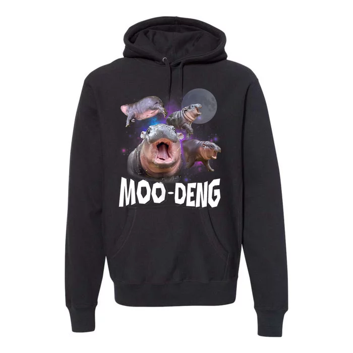 Moo Deng Space Hippo Premium Hoodie