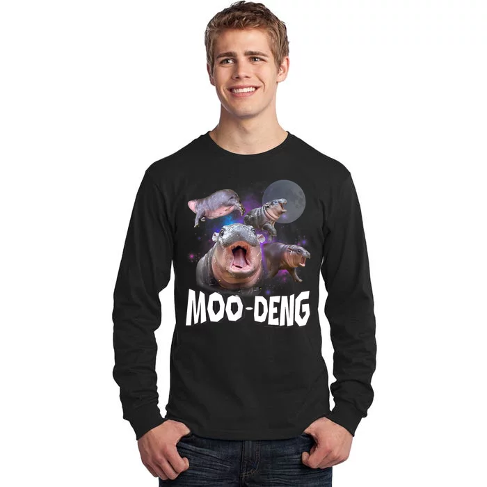 Moo Deng Space Hippo Tall Long Sleeve T-Shirt