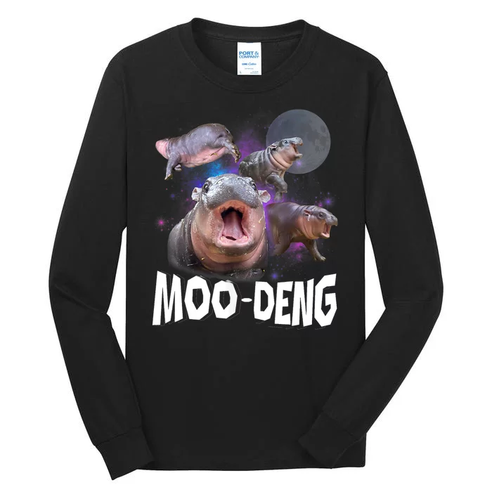 Moo Deng Space Hippo Tall Long Sleeve T-Shirt