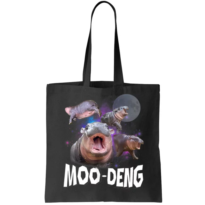 Moo Deng Space Hippo Tote Bag