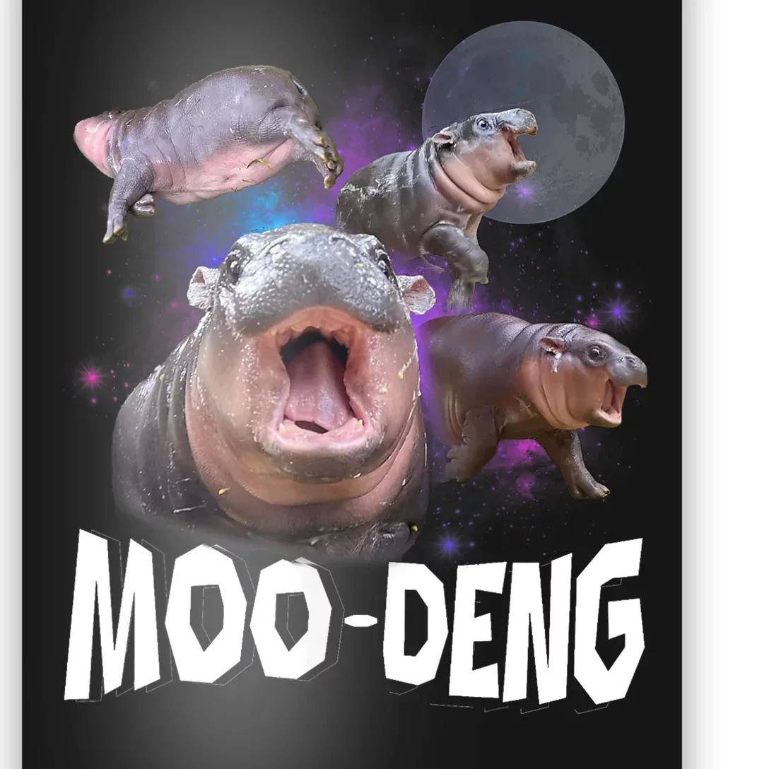 Moo Deng Space Hippo Poster