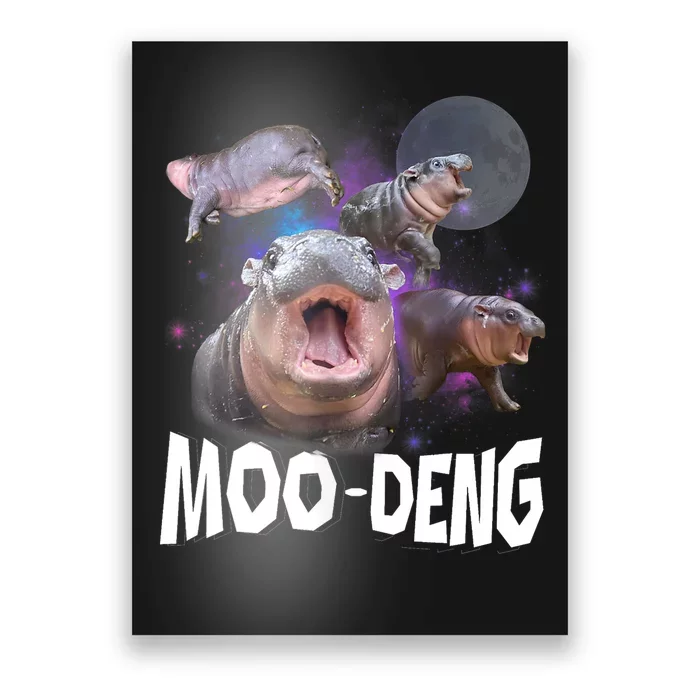 Moo Deng Space Hippo Poster