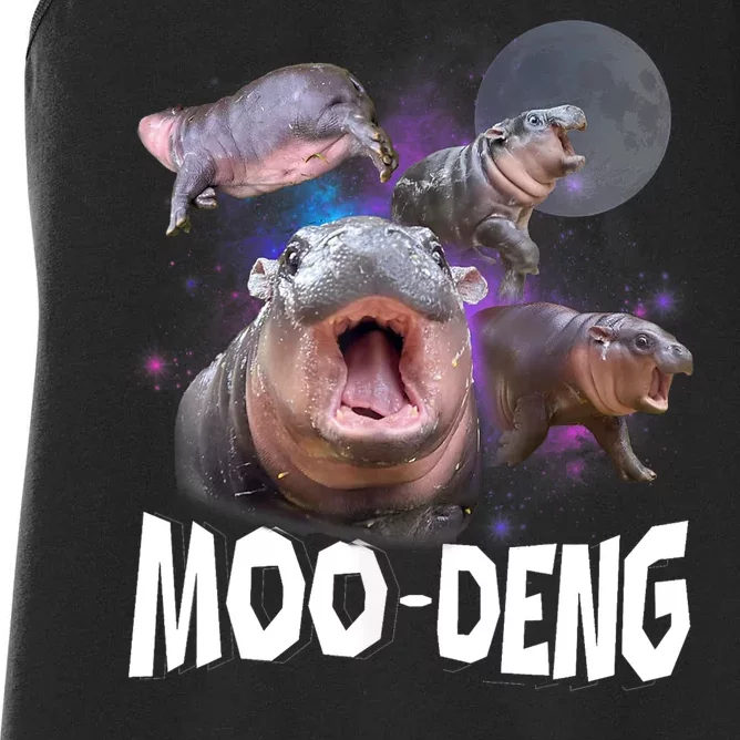 Moo Deng Space Hippo Women's Racerback Tank