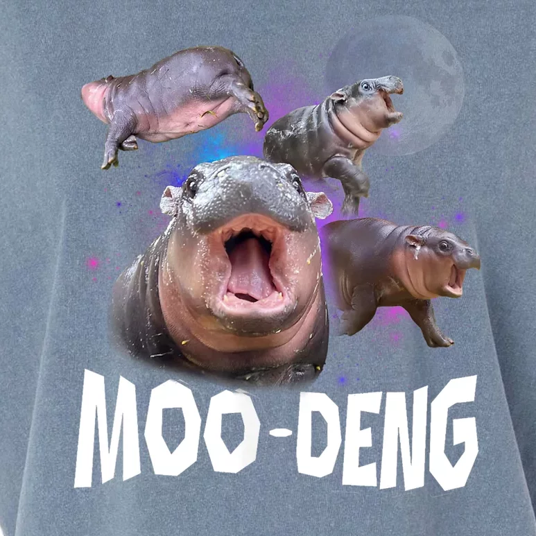 Moo Deng Space Hippo Garment-Dyed Women's Muscle Tee