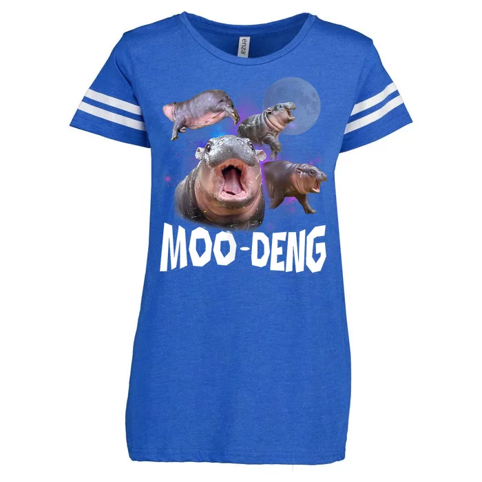 Moo Deng Space Hippo Enza Ladies Jersey Football T-Shirt