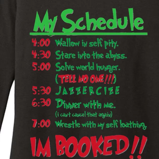 My Day Schedule I’M Booked Christmas Merry Christmas Womens CVC Long Sleeve Shirt