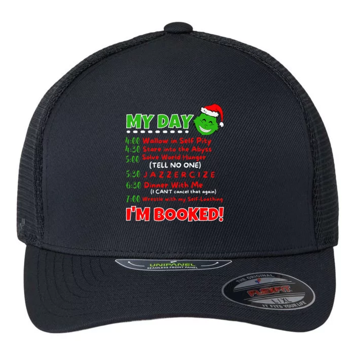 My Day Schedule I’M Booked Christmas Sweater Christmas Flexfit Unipanel Trucker Cap