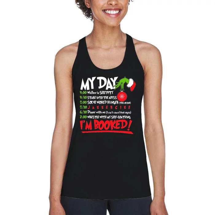 My Day Schedule I’M Booked Christmas Merry Christmas Women's Racerback Tank